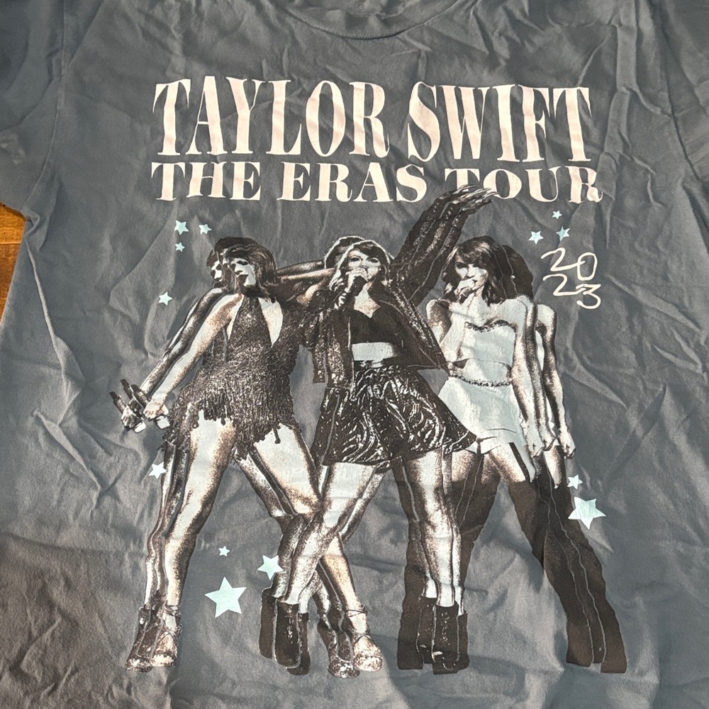 Taylor Swift Eras Tour Graphic Tee - Slate Blue Multi-Image Print